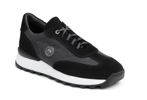 SNEAKER "1517" COMBI DAIM NOIR